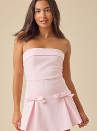 Kailynn Strapless Bow Romper Detail 2 - TULLABEE