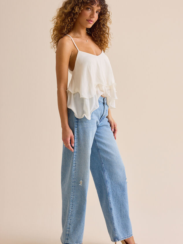 Paityn Ruffle Tie Back Tank Detail 4 - TULLABEE