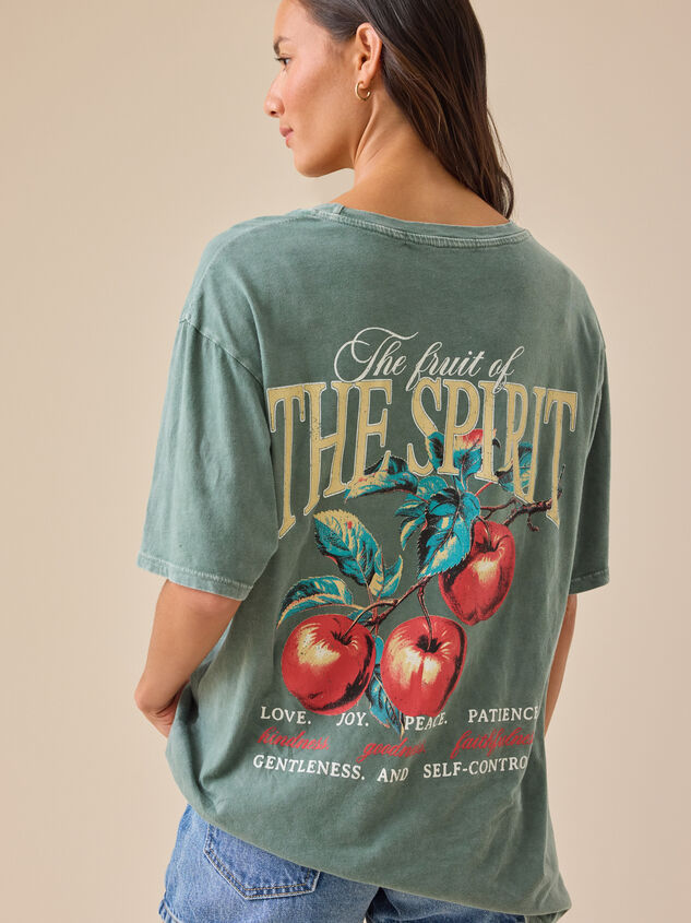 The Fruit of the Spirit Oversized Graphic Tee Detail 2 - TULLABEE