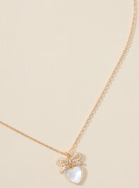 Bow Heart Charm Necklace - TULLABEE