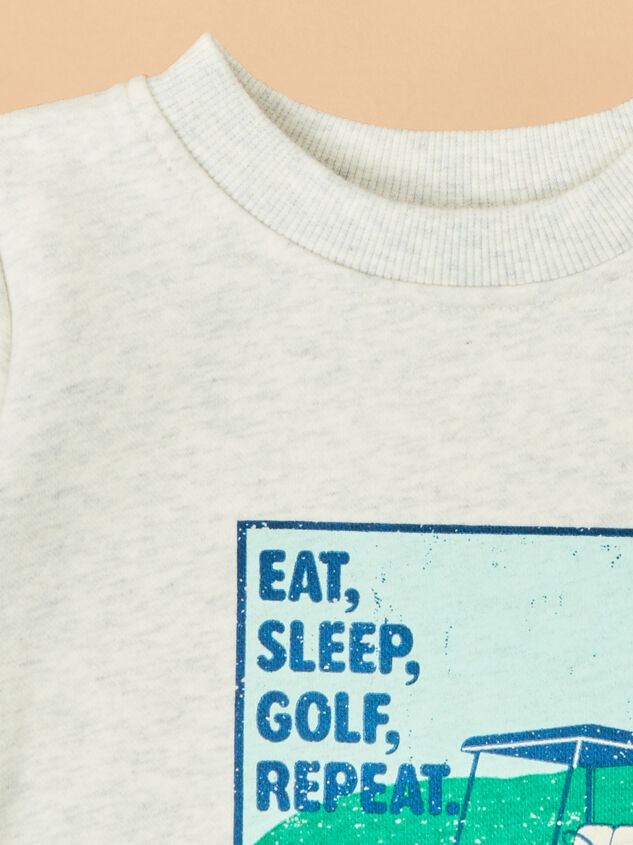 Eat Sleep Golf Sweatshirt Bubble Detail 3 - TULLABEE