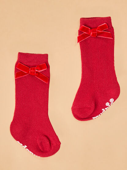 Red Velvet Socks by Mud Pie - TULLABEE