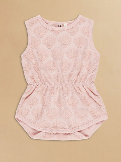 Seashells Terry Knit Romper By Rylee + Cru - TULLABEE