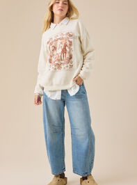 Horse Stamp Graphic Sweatshirt Detail 2 - TULLABEE
