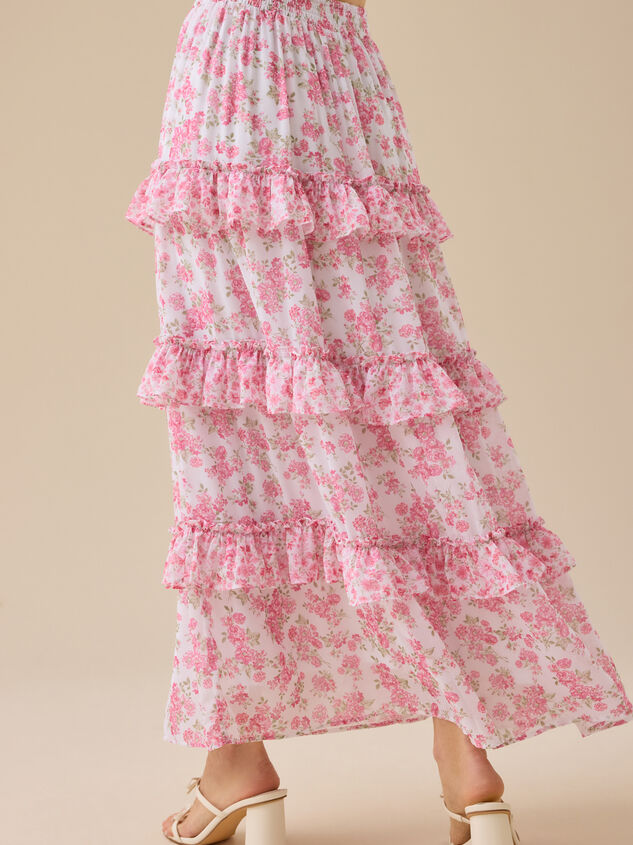 Lex Floral Maxi Skirt Detail 4 - TULLABEE