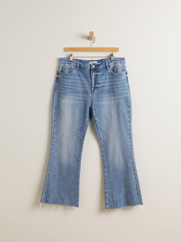 Lindy Raw Hem Flare Jeans - TULLABEE