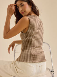 Shawn Plaid Fitted Vest Detail 5 - TULLABEE