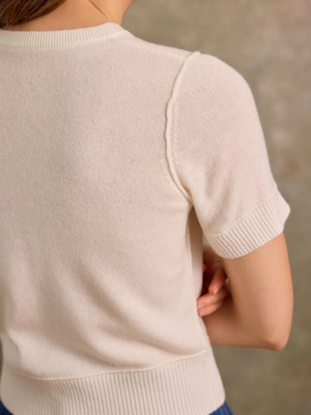 Nova Cashmere Cropped Sweater Detail 6 - TULLABEE