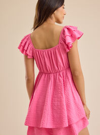 Rachel Flutter Sleeve Romper Detail 4 - TULLABEE