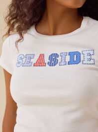 Seaside Patchwork Baby Tee Detail 3 - TULLABEE