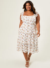 Lucy Floral Tiered Dress Detail 2 - TULLABEE