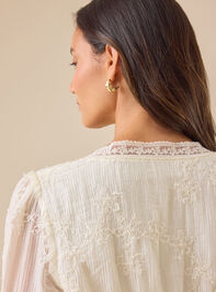 Clarice Embroidered Babydoll Top Detail 5 - TULLABEE