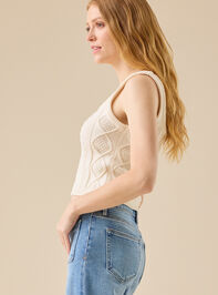 Gardenia Cable Knit Rosette Tank Detail 3 - TULLABEE