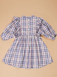 Violet Plaid Toddler Dress Detail 3 - TULLABEE