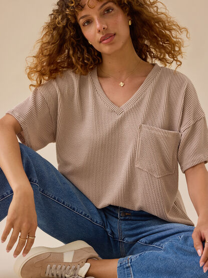 Alessia Ribbed Tunic Top - TULLABEE