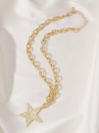 Worn Gold Hammered Star Necklace - TULLABEE