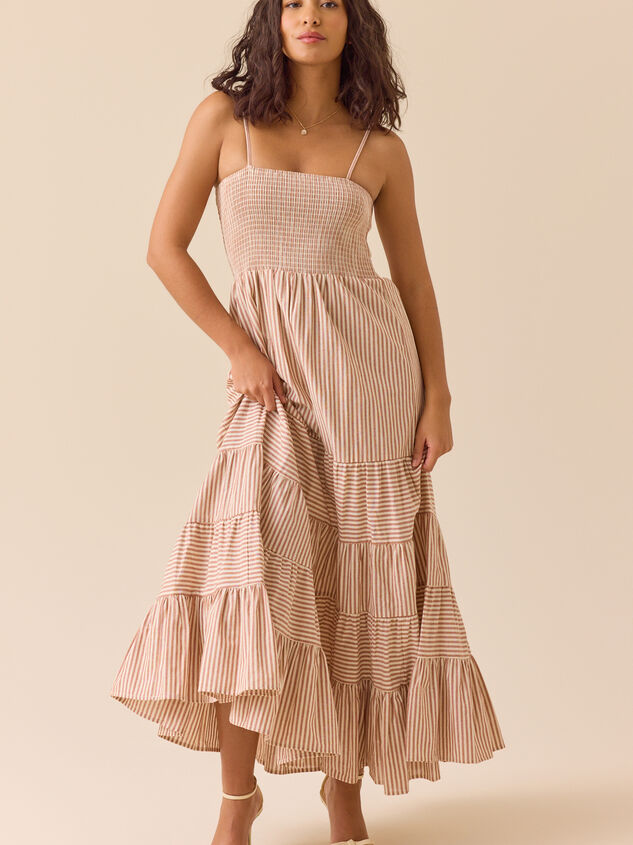 Delaney Striped Maxi Dress Detail 2 - TULLABEE