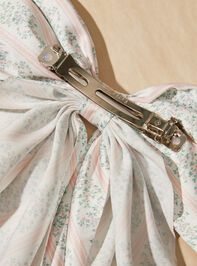Floral Striped Volume Bow Detail 2 - TULLABEE