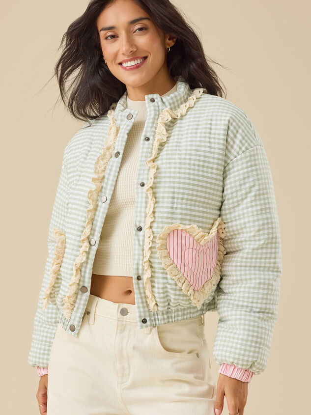 Gemma Gingham Jacket Detail 3 - TULLABEE