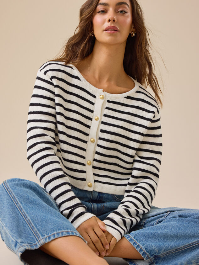 Cecilia Stripe Cardigan - TULLABEE