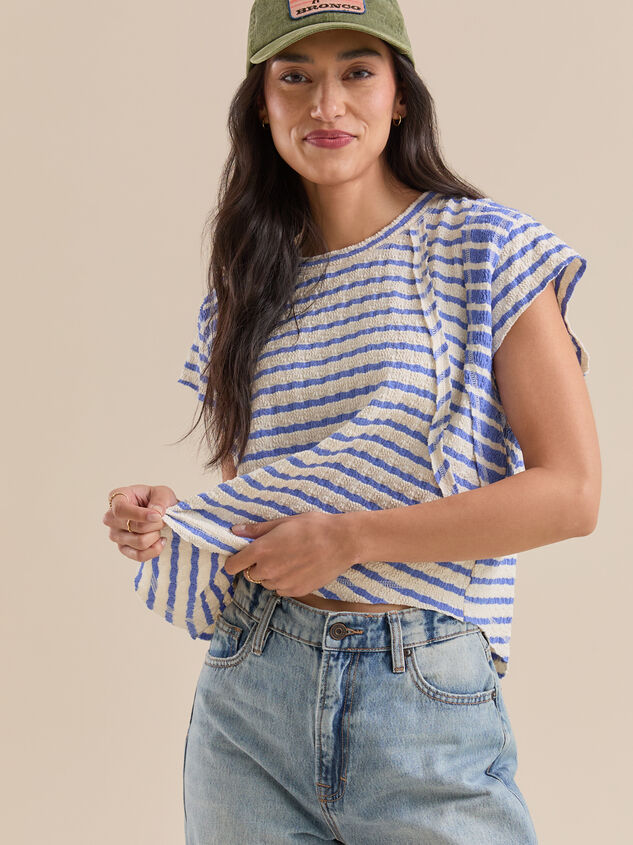 Marlee Mixed Stripe Top Detail 3 - TULLABEE