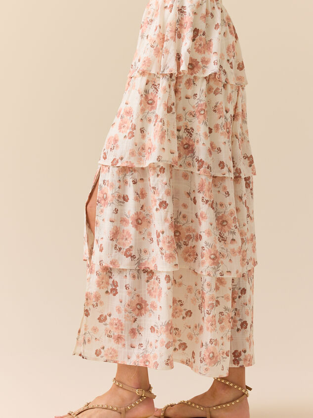 Evara Tiered Midi Skirt Detail 3 - TULLABEE