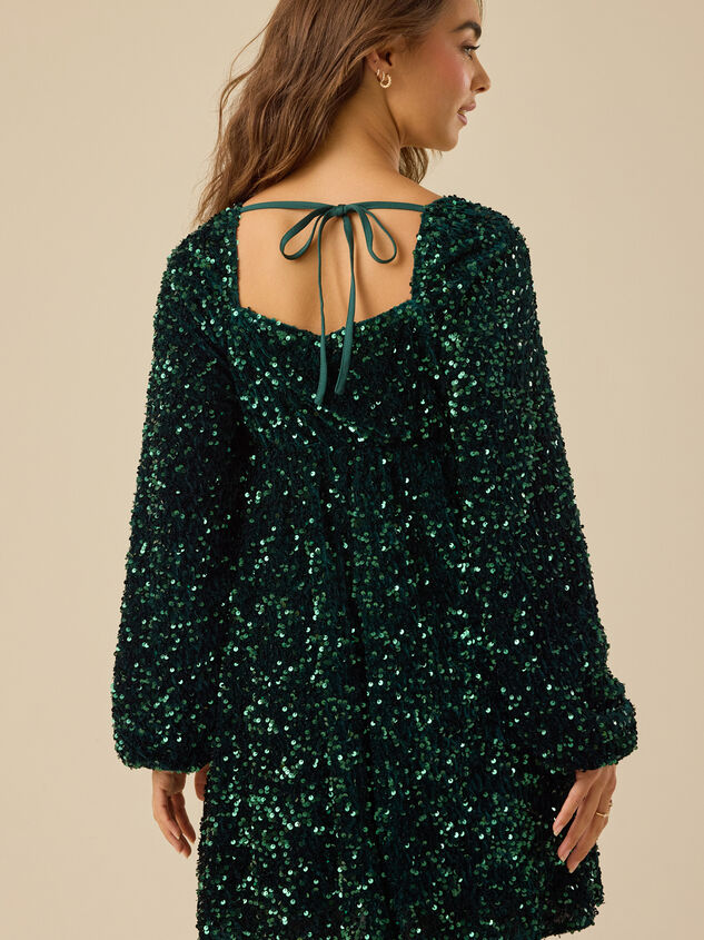 Oaklynn Sequin Velvet Dress Detail 5 - TULLABEE