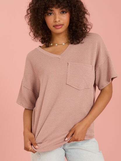 Alessia Ribbed Tunic Top - TULLABEE