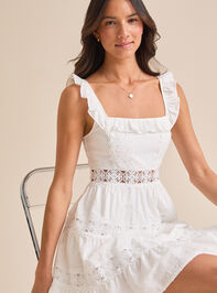 Andi Clip Dot Mini Dress Detail 3 - TULLABEE