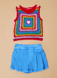 Vanessa Crochet Top and Pleated Skort Set Detail 2 - TULLABEE
