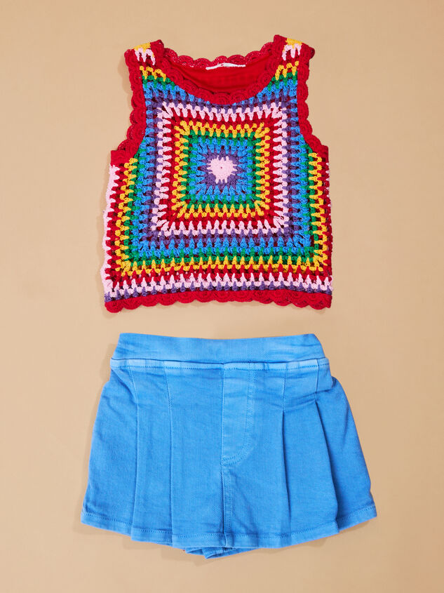 Vanessa Crochet Top and Pleated Skort Set Detail 2 - TULLABEE