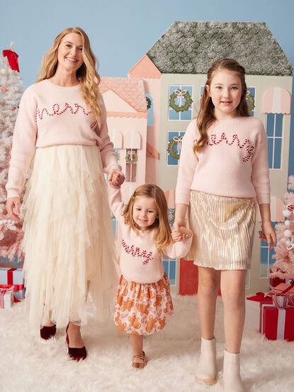 Merry Candy Cane Youth Sweater - TULLABEE