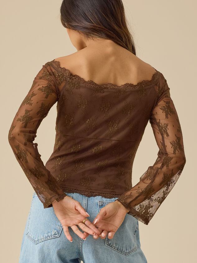 Vanessa Boat Neck Lace Top Detail 4 - TULLABEE