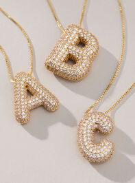 18K Gold Monogram Charm Necklace - C Detail 4 - TULLABEE
