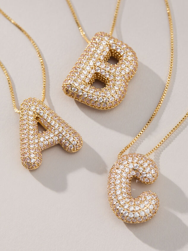 18K Gold Monogram Charm Necklace - C Detail 4 - TULLABEE
