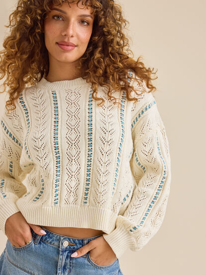 Isabella Pointelle Sweater - TULLABEE
