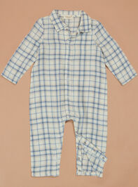 Parker Plaid Polo Romper Detail 3 - TULLABEE