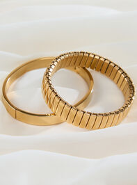 Honey Ribbed Stretch Bangle Set - TULLABEE