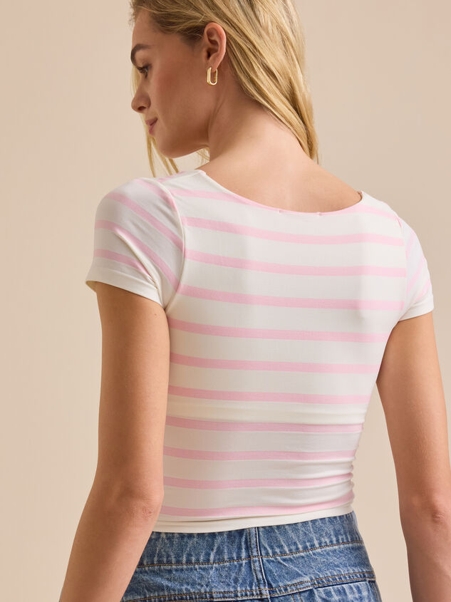 Everyday Seamless Striped Top Detail 4 - TULLABEE
