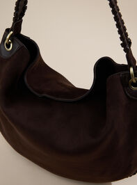 Chocolate Whipstitch Tote Detail 3 - TULLABEE