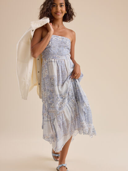 Jazmine Patchwork Midi Dress - TULLABEE