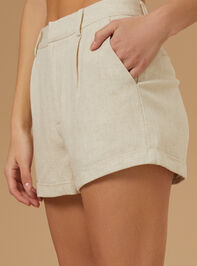 Tessa Linen Trouser Shorts Detail 3 - TULLABEE