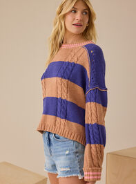 Cece Varsity Stripe Sweater Detail 6 - TULLABEE
