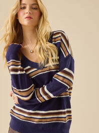 Kayla Oversize Striped Sweater Detail 2 - TULLABEE