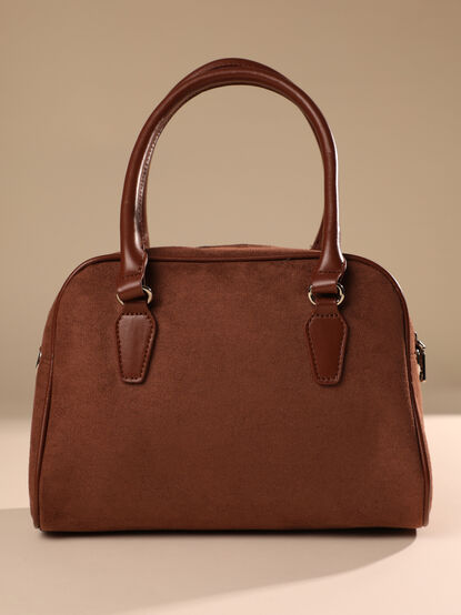 Becky Faux Suede Bowling Bag - TULLABEE