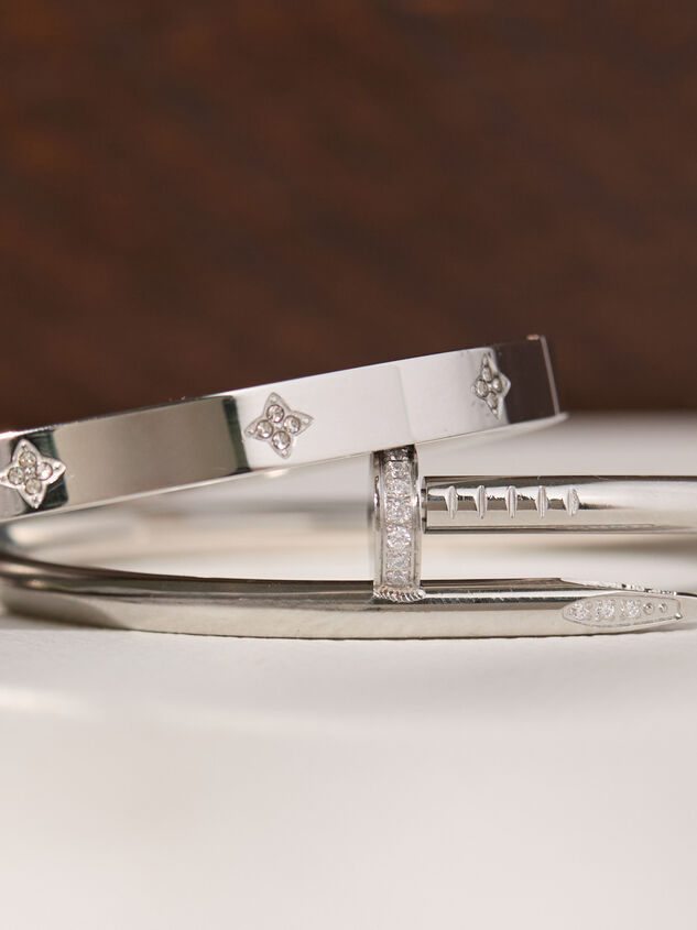 Stainless Steel Wrapped Nail Bangle Set Detail 2 - TULLABEE