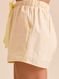 Cleo Striped Sleep Shorts Detail 4 - TULLABEE