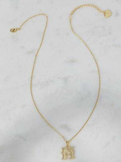 18K Gold Signature Letter Necklace -M - TULLABEE
