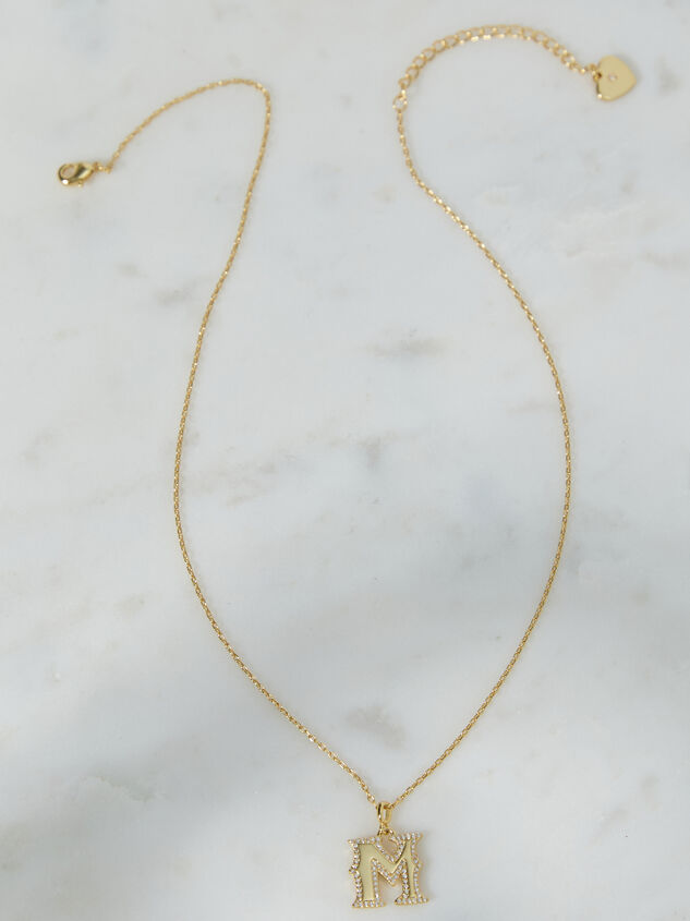 18K Gold Signature Letter Necklace -M Detail 2 - TULLABEE