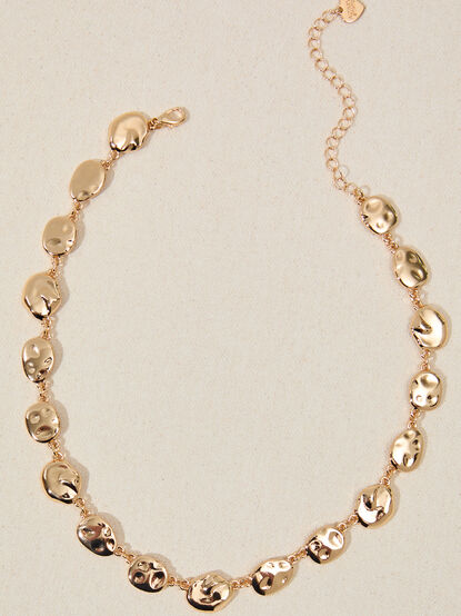 Hammered Organic Coin Choker - TULLABEE
